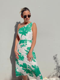 EMER GREEN FLORAL DRESS