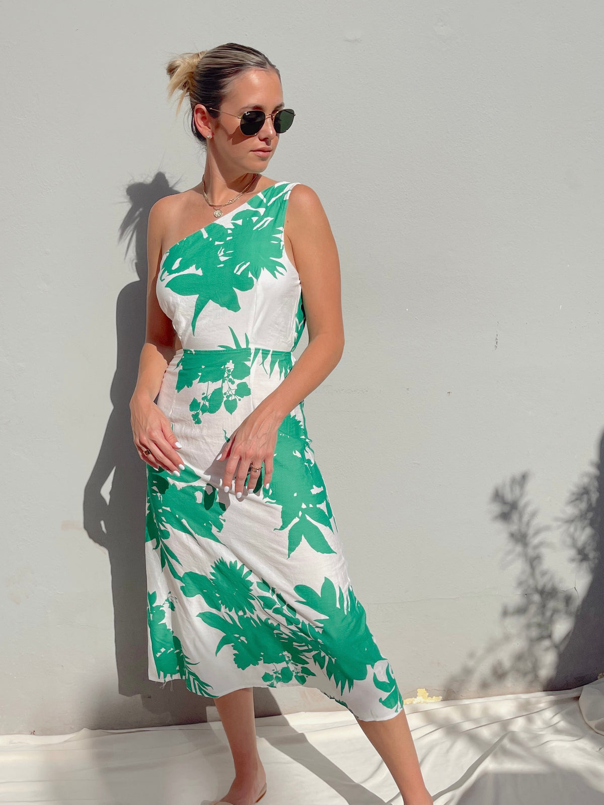 EMER GREEN FLORAL DRESS