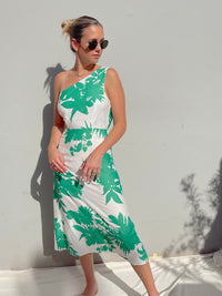 EMER GREEN FLORAL DRESS