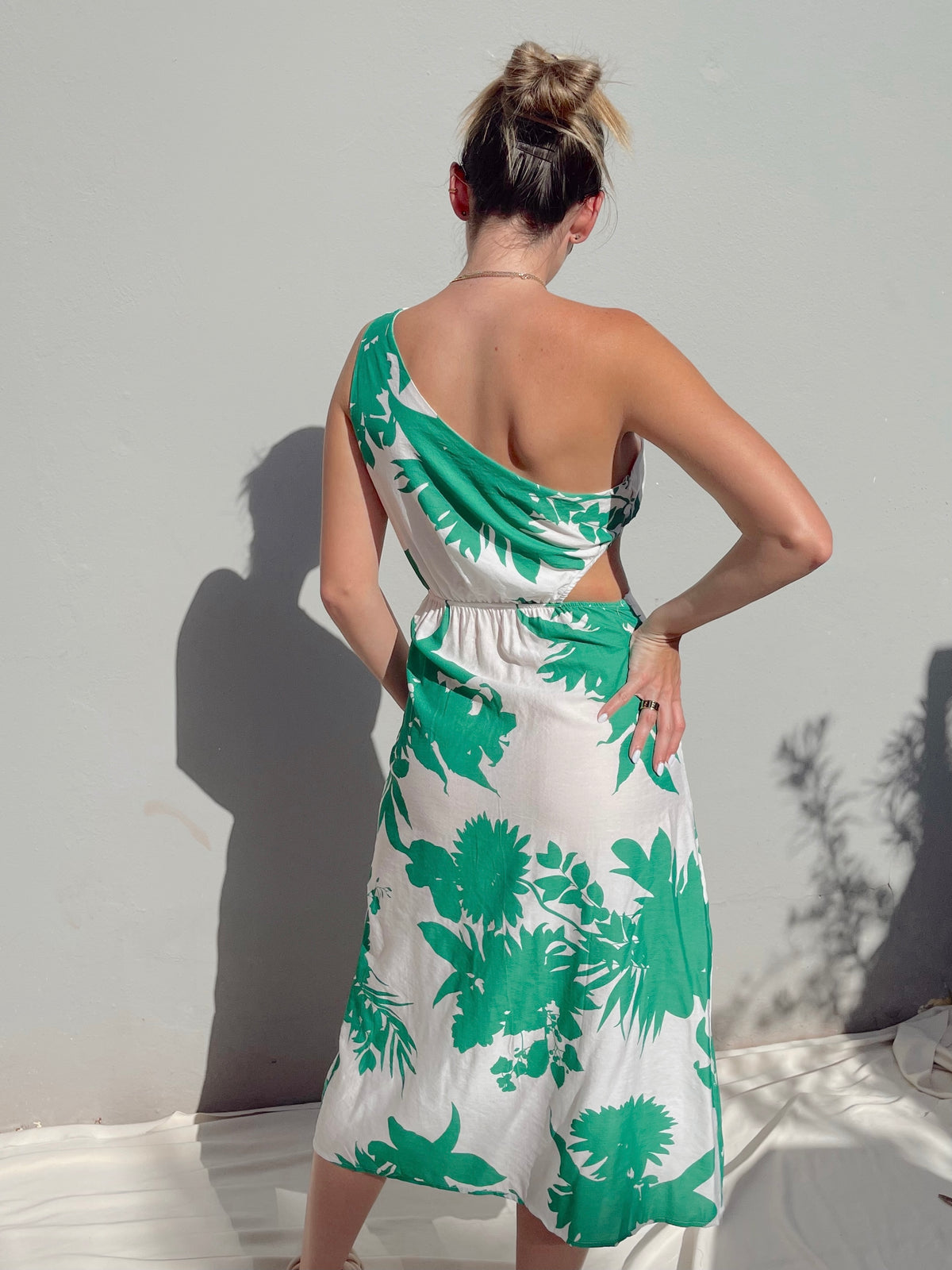 EMER GREEN FLORAL DRESS