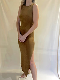 ELIZA CAMEL BODYCON DRESS