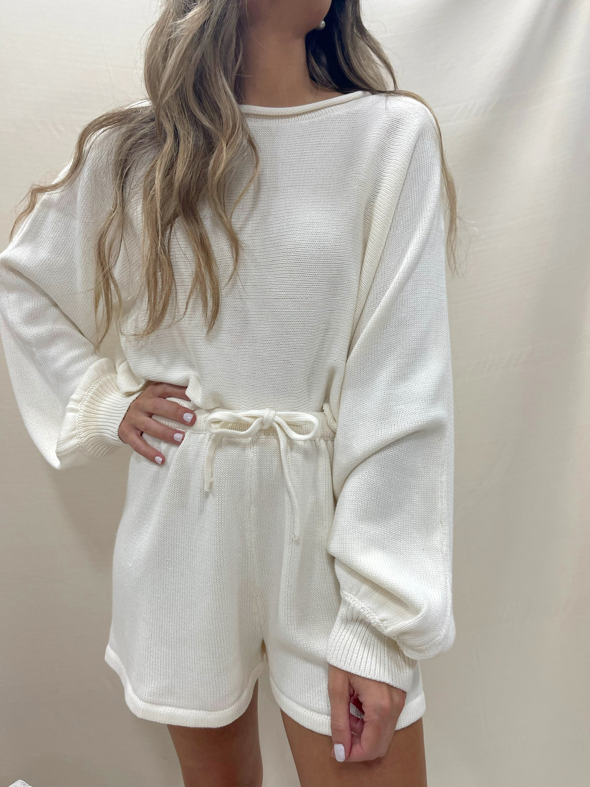 FRAY WHITE KNIT SET