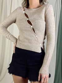 OATMEAL KNIT TOP