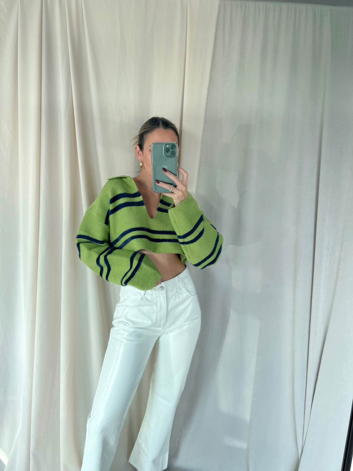 BRETT LEATHER PANTS WHITE