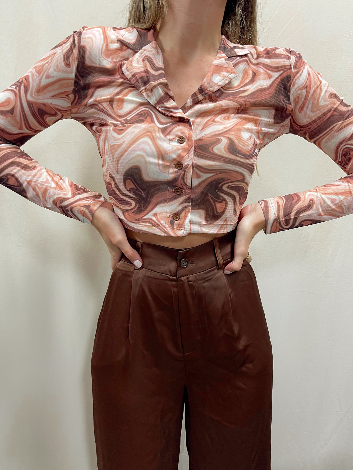 MORGAN WAVY MESH TOP