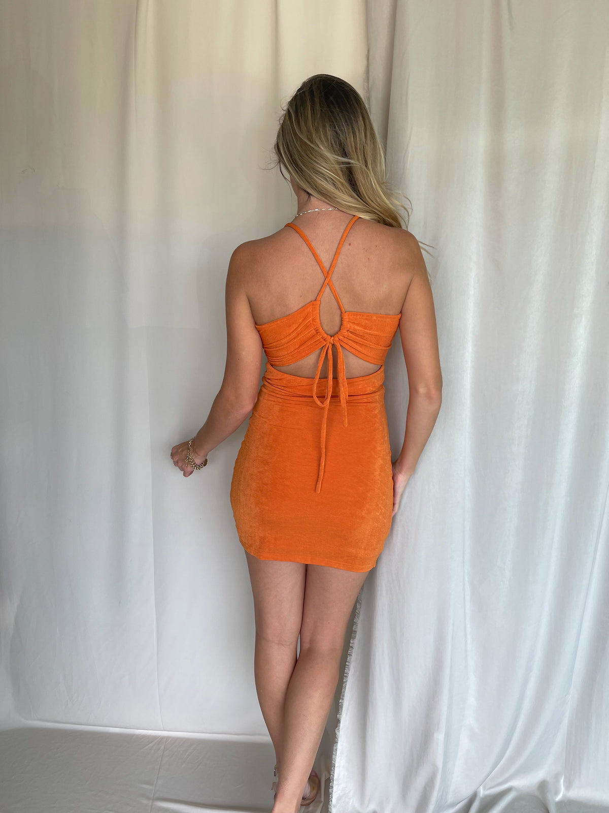 GOLDEN GIRL MINI DRESS ORANGE