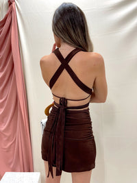 LENNON MINI SKIRT BROWN