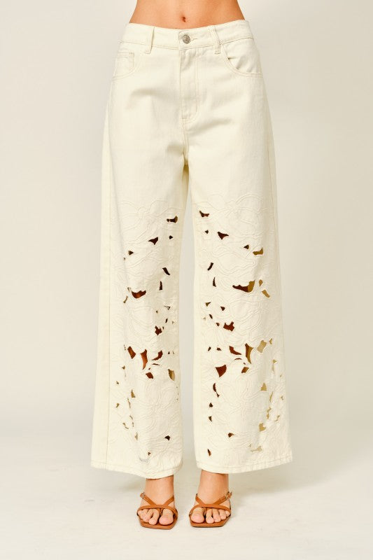 EMBROIDERED PANTS