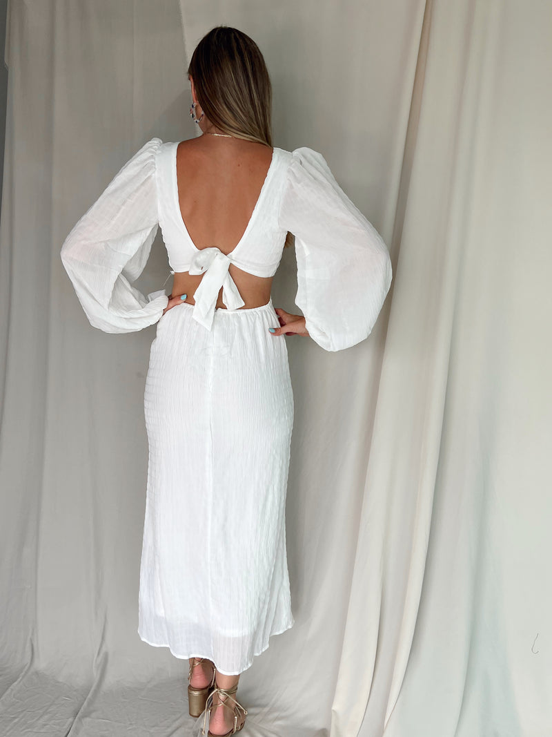 MITZY WHITE MIDI DRESS
