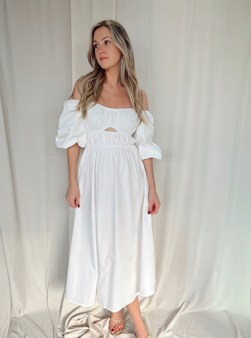 MALIBU WHITE MIDI DRESS