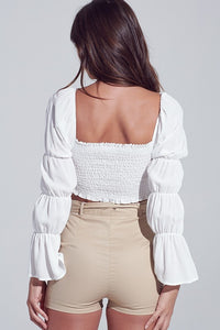 Rebel White Smocked Top
