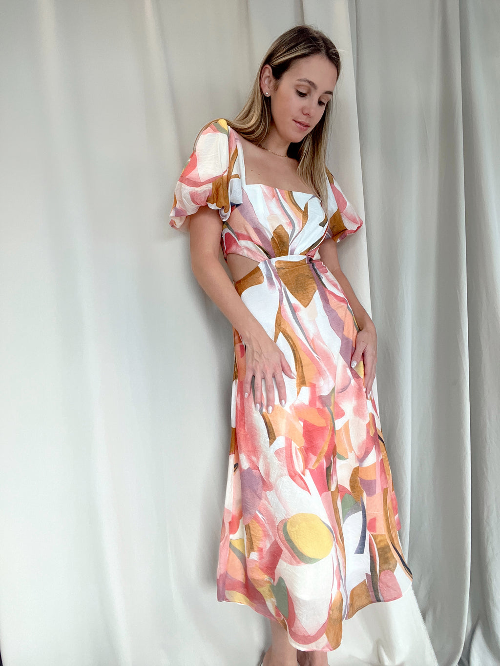 KEI PRINT MIDI DRESS