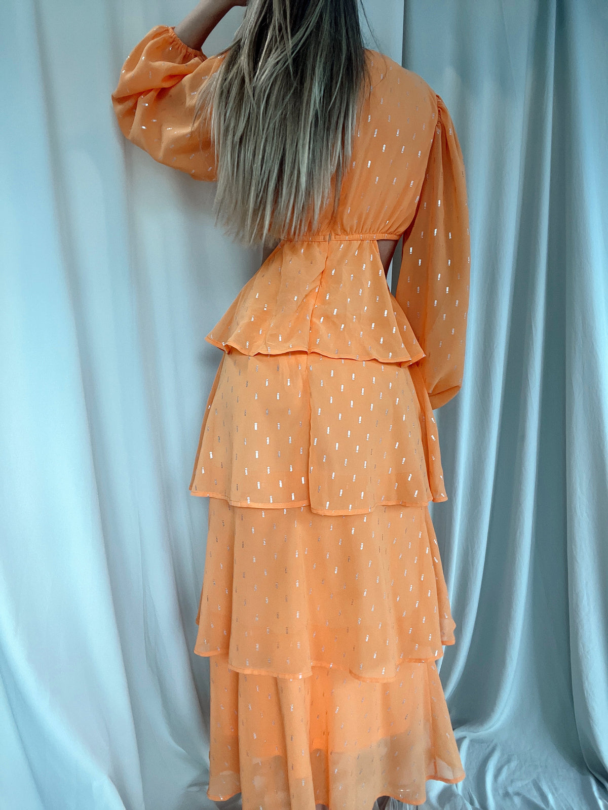 JULI ORANGE MIDI DRESS