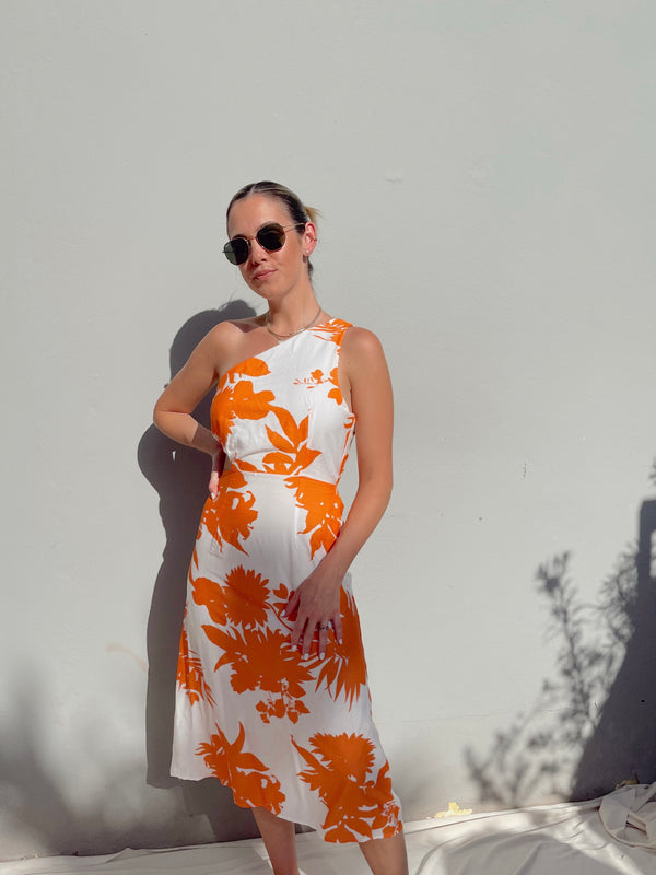 EMER ORANGE FLORAL DRESS