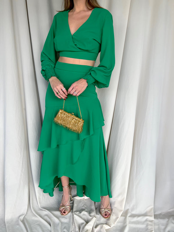 VIGGO GREEN SKIRT SET