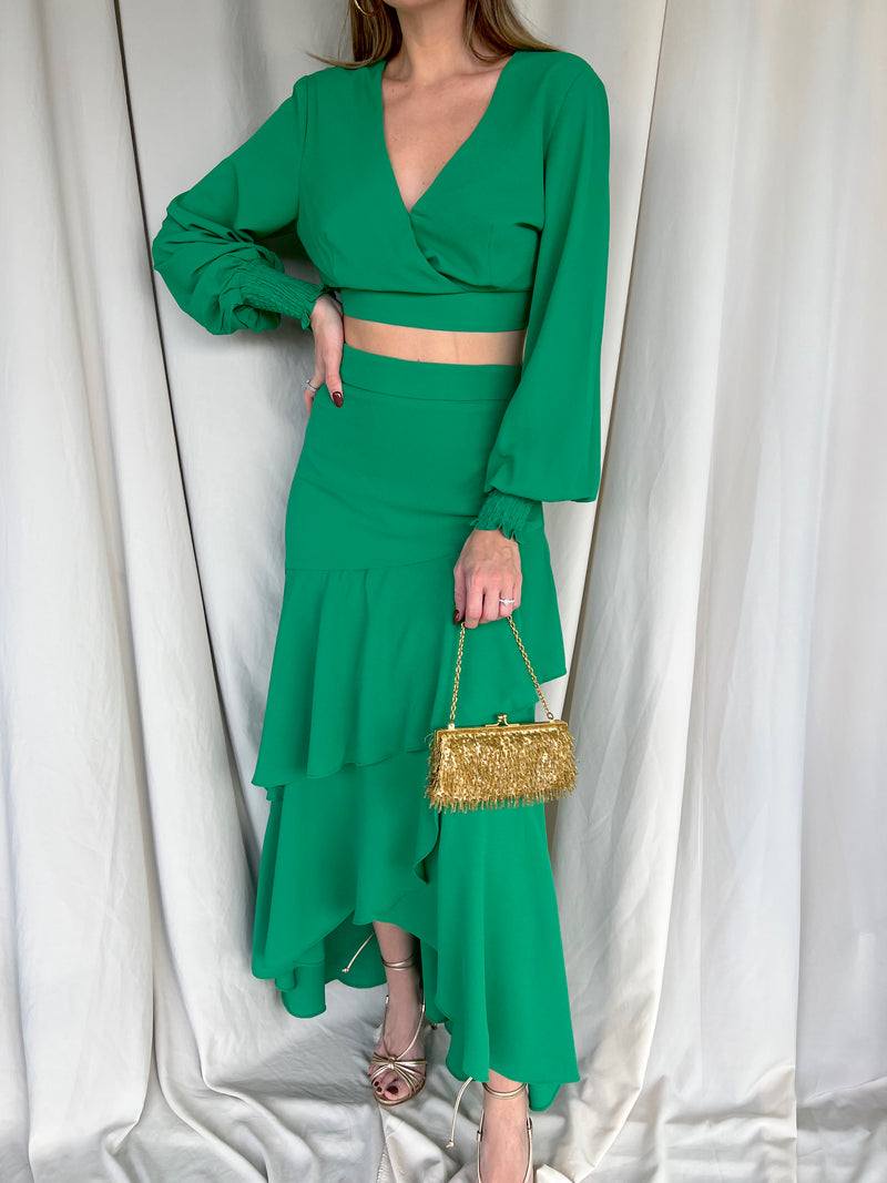 VIGGO GREEN SKIRT SET