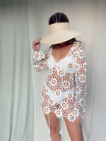 CLEO FLORAL CROCHET DRESS WHITE