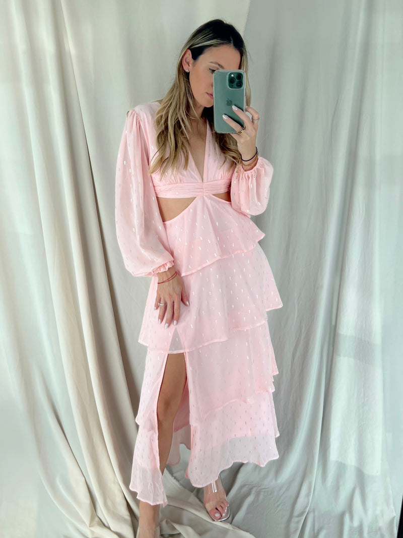 JULI PINK MIDI DRESS