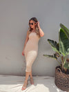 CHABELI BEIGE MIDI DRESS