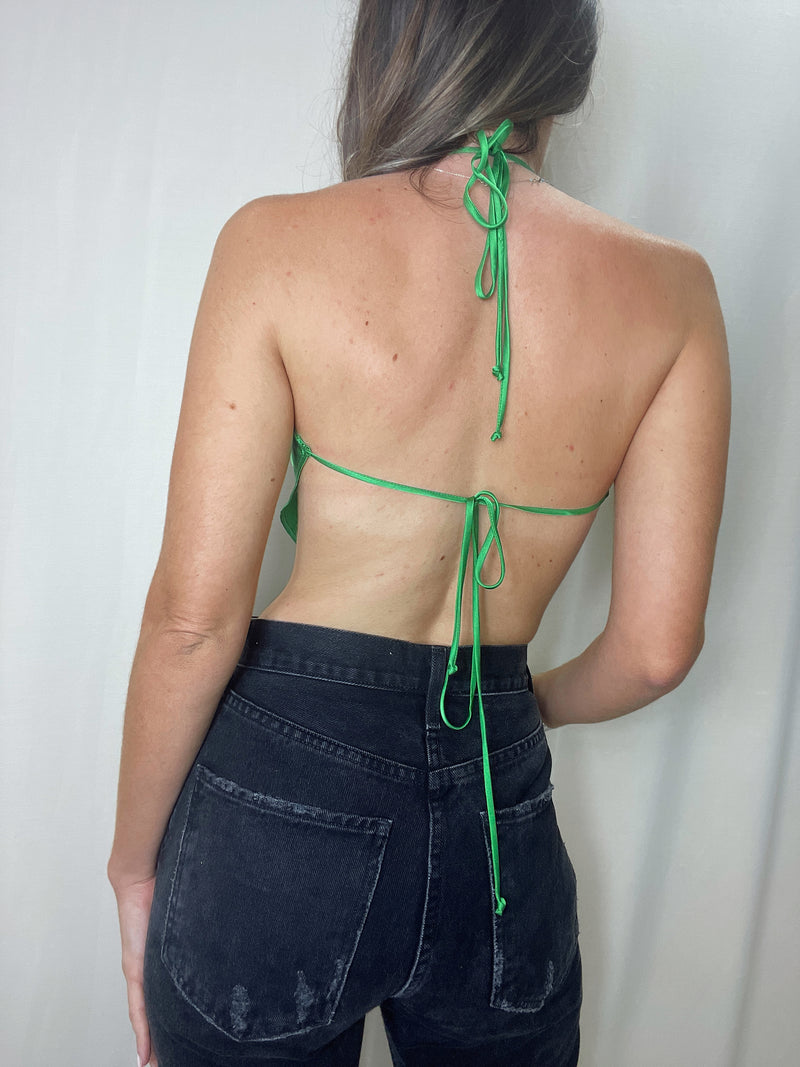 STORM GREEN BANDANA TOP