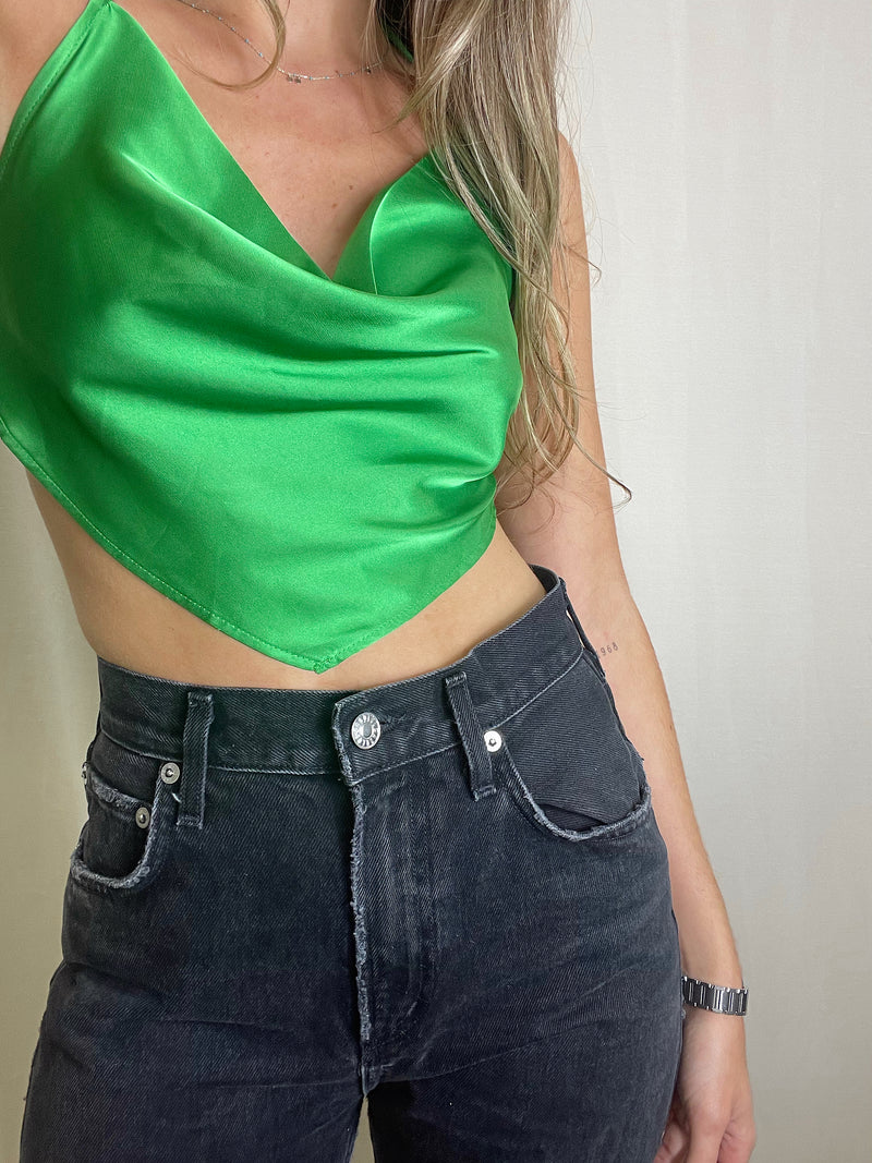 STORM GREEN BANDANA TOP