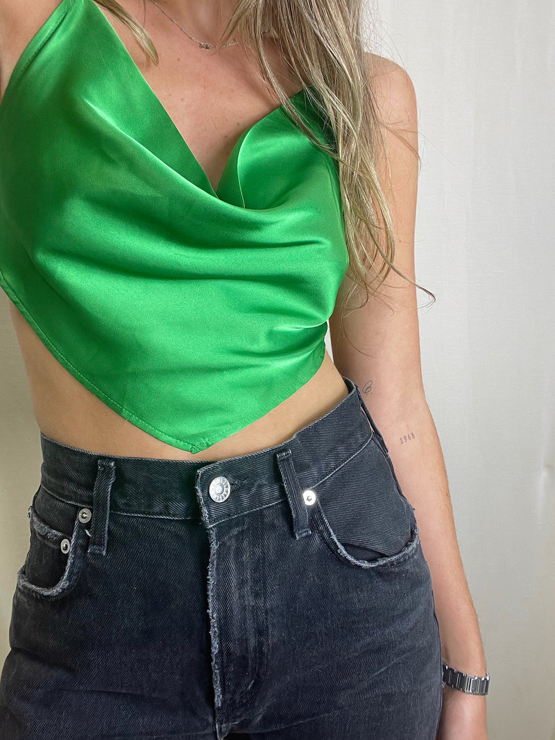 STORM GREEN BANDANA TOP