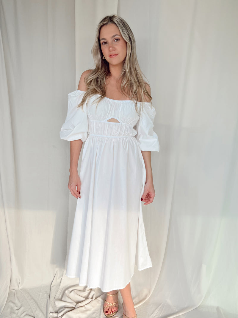 MALIBU WHITE MIDI DRESS