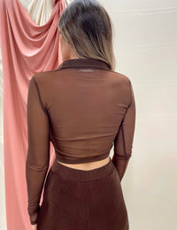 SKYLINE MESH TOP BROWN