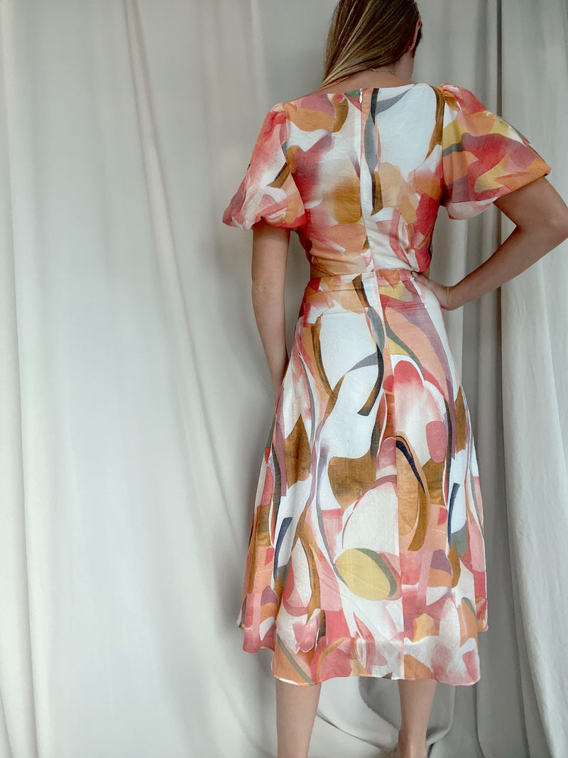KEI PRINT MIDI DRESS