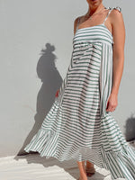 ROSALEE GREEN STRIPE MAXI