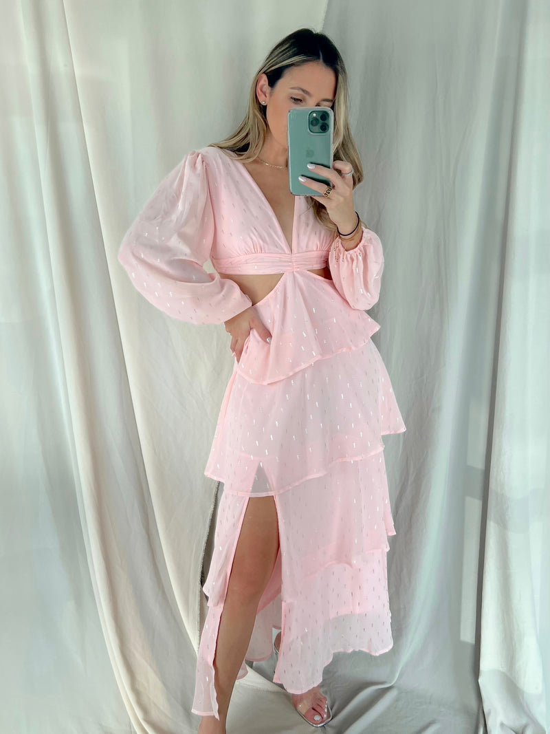 JULI PINK MIDI DRESS