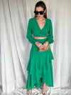 VIGGO GREEN SKIRT SET