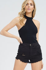 Alexandra Black Halter Bodysuit