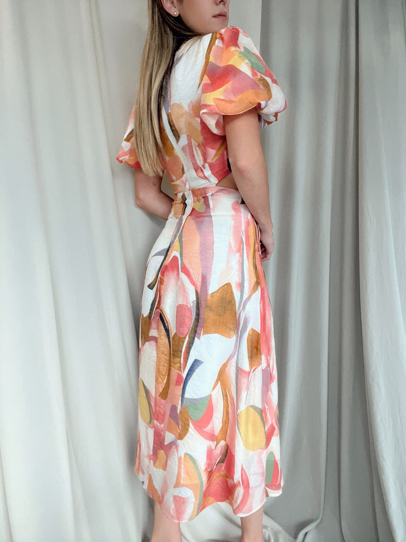 KEI PRINT MIDI DRESS