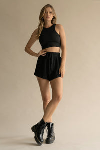 LULU KNIT SHORTS BLACK