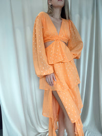 JULI ORANGE MIDI DRESS