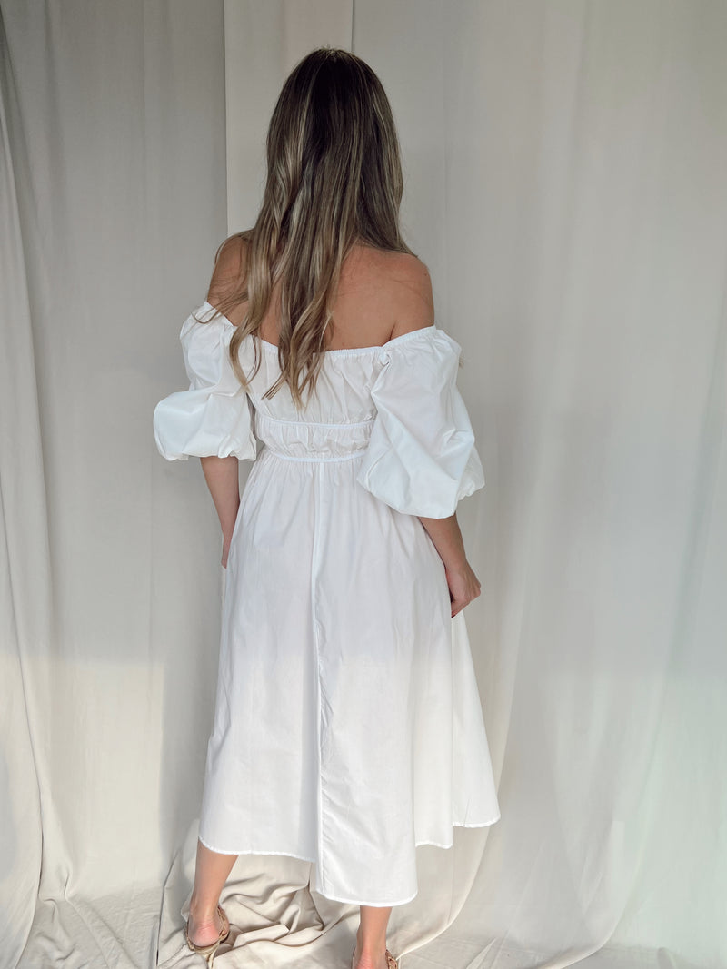 MALIBU WHITE MIDI DRESS