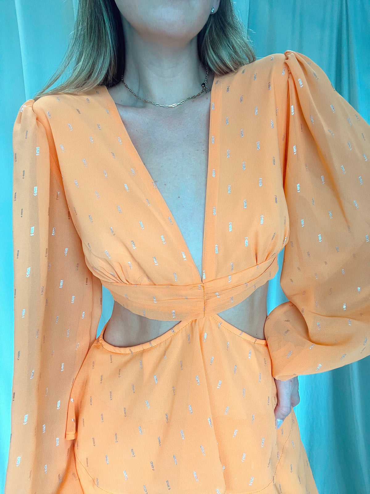 JULI ORANGE MIDI DRESS