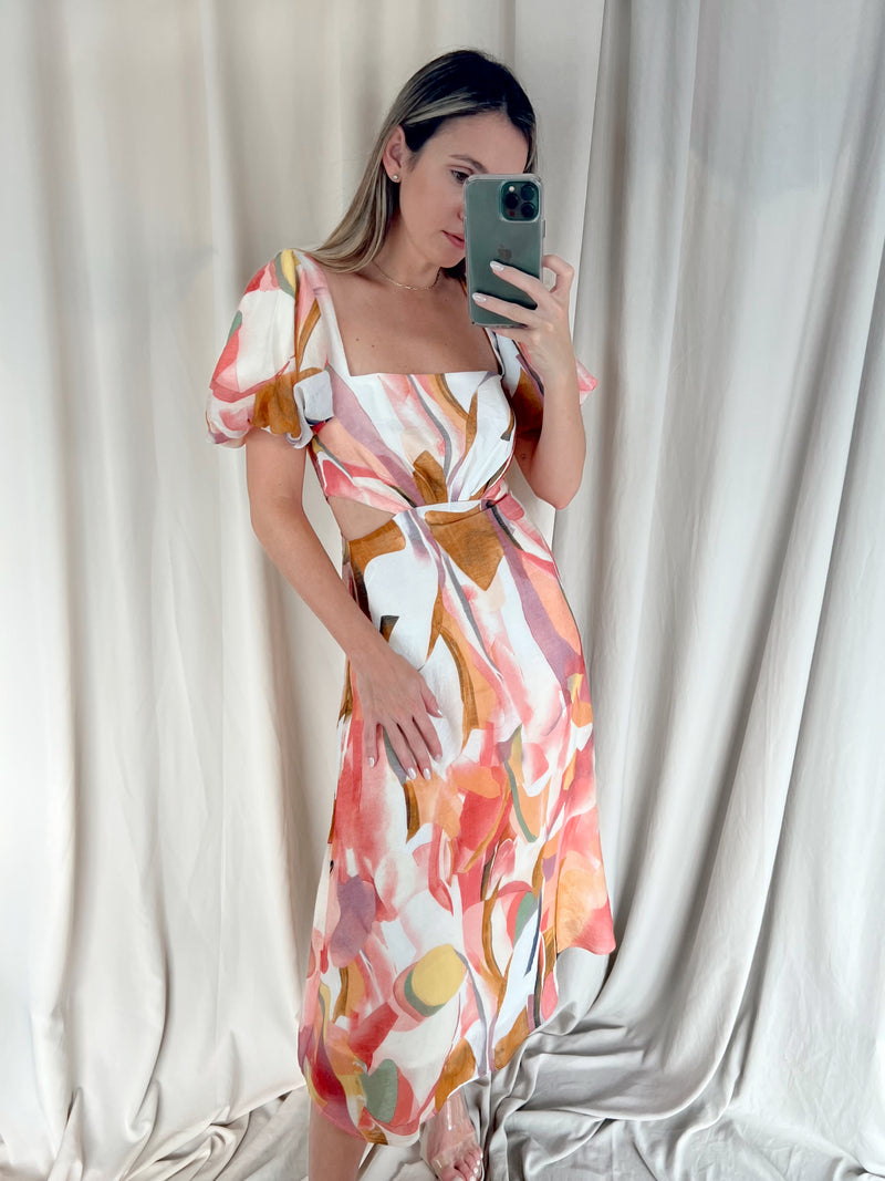 KEI PRINT MIDI DRESS