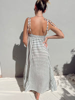 ROSALEE GREEN STRIPE MAXI