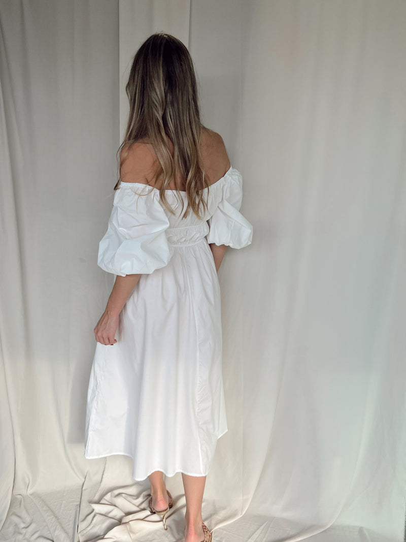 MALIBU WHITE MIDI DRESS