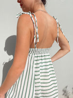 ROSALEE GREEN STRIPE MAXI