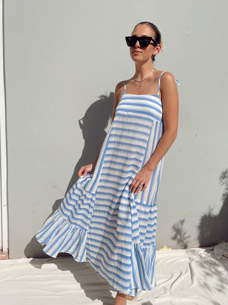 ROSALEE BLUE STRIPE MAXI