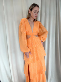 JULI ORANGE MIDI DRESS