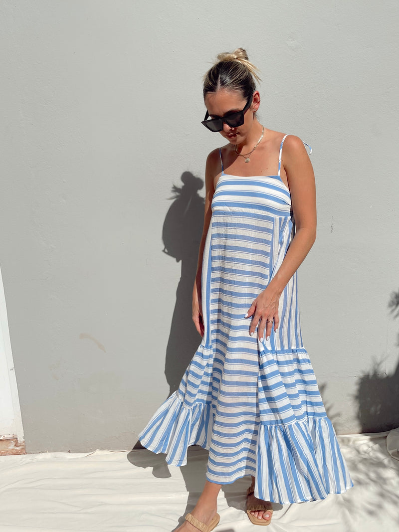 ROSALEE BLUE STRIPE MAXI