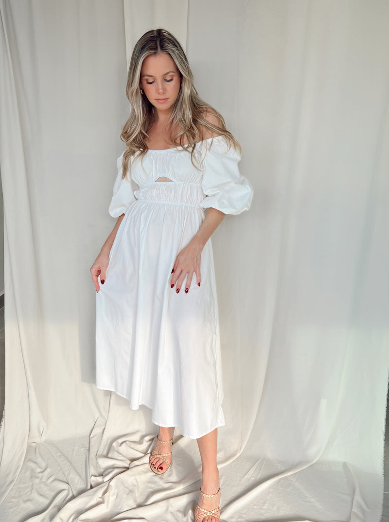 MALIBU WHITE MIDI DRESS