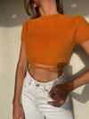 RISETTE FUZZY KNIT TOP ORANGE