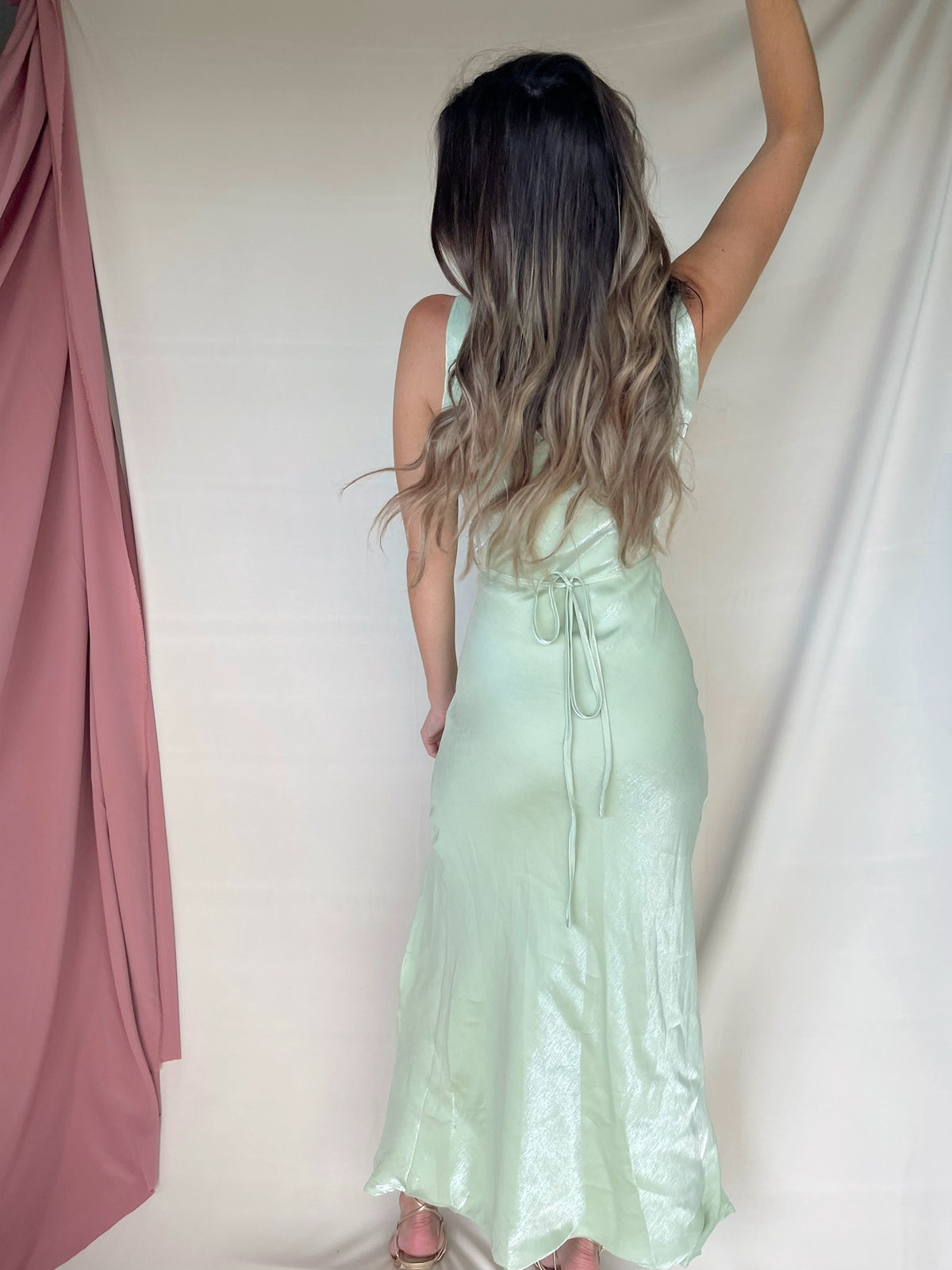 BILLIE SPLIT MAXI DRESS SAGE