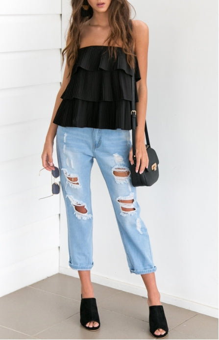 LILOU STRAPLESS TOP