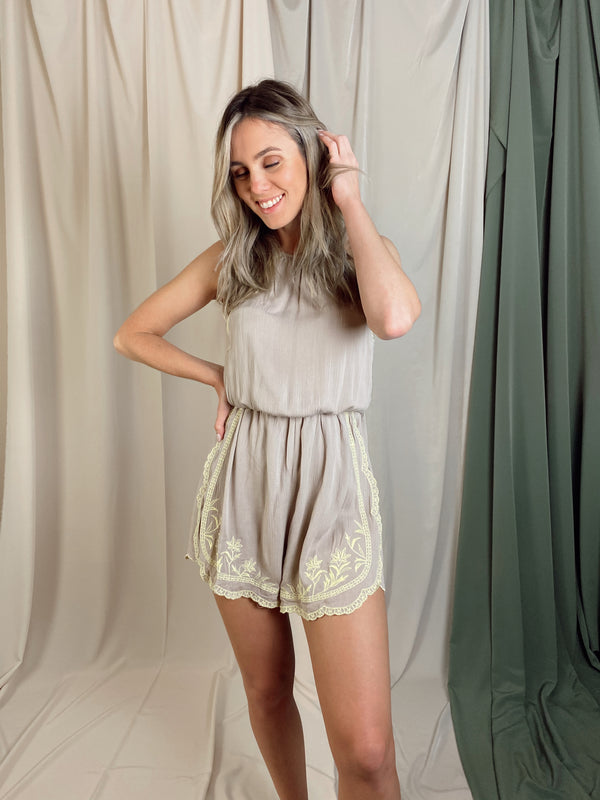 CELESTE TAN ROMPER